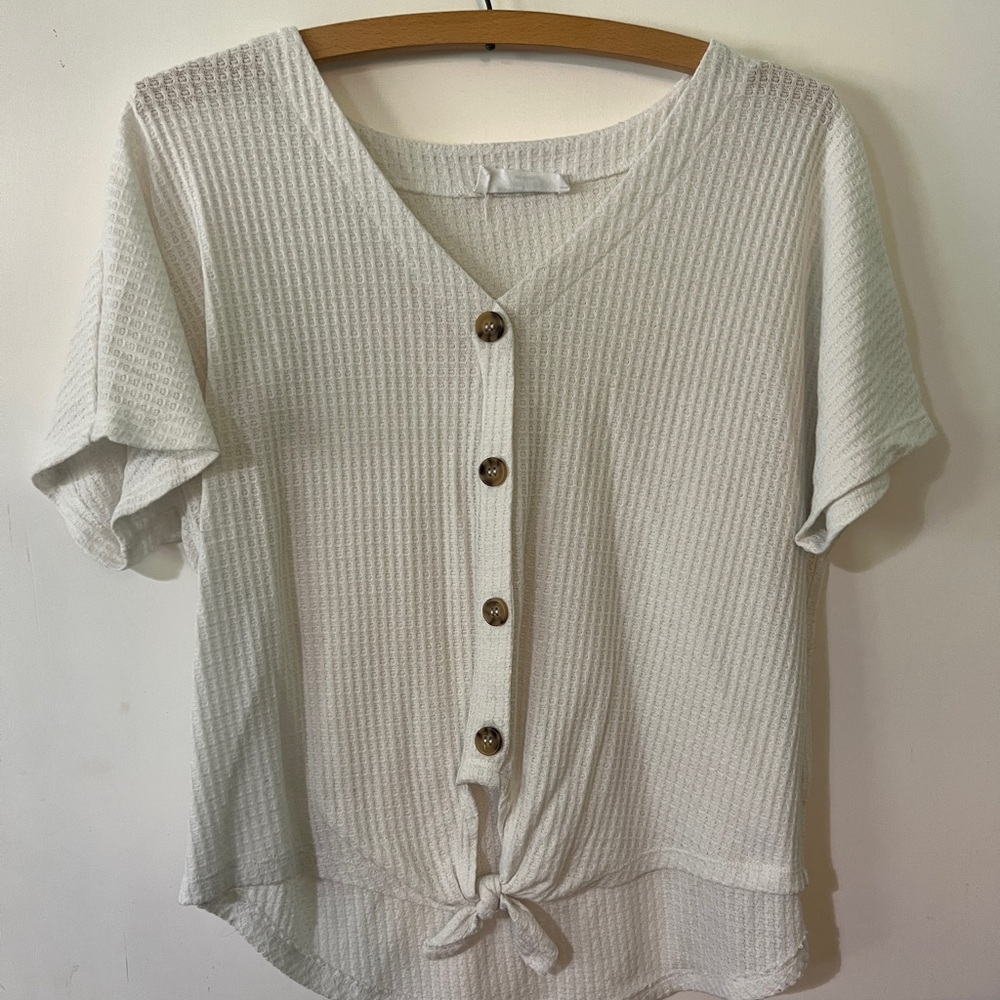 Double Zero White Short Sleeve Top
